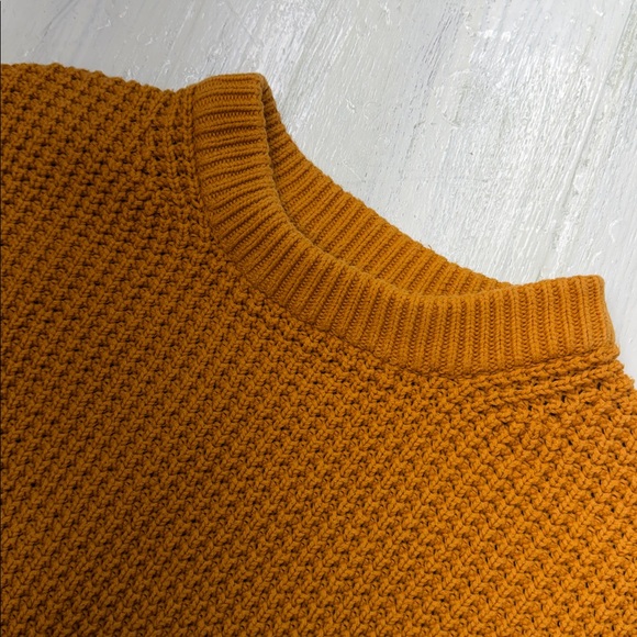 French Connection Luna Mozart Amber Waffle Knit 100% Cotton Sweater Sz M - Picture 9 of 16
